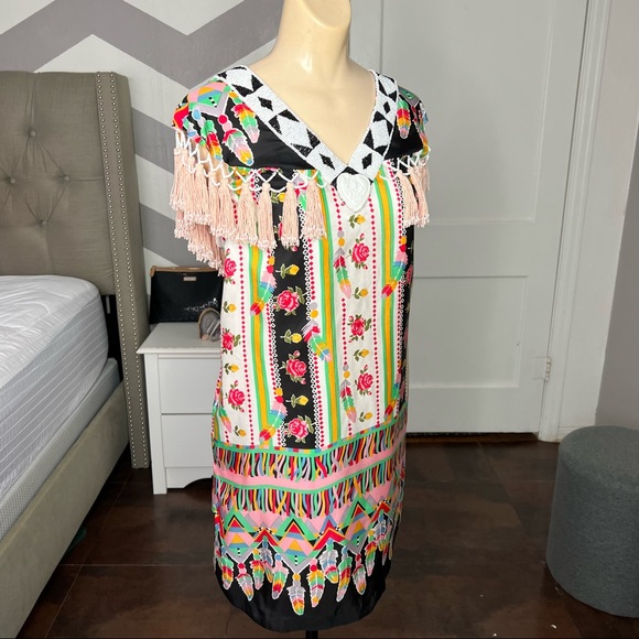 Manoush 100% Silk Vintage Coquette Baby Doll Dress, Intricate Detailing - Picture 3 of 10